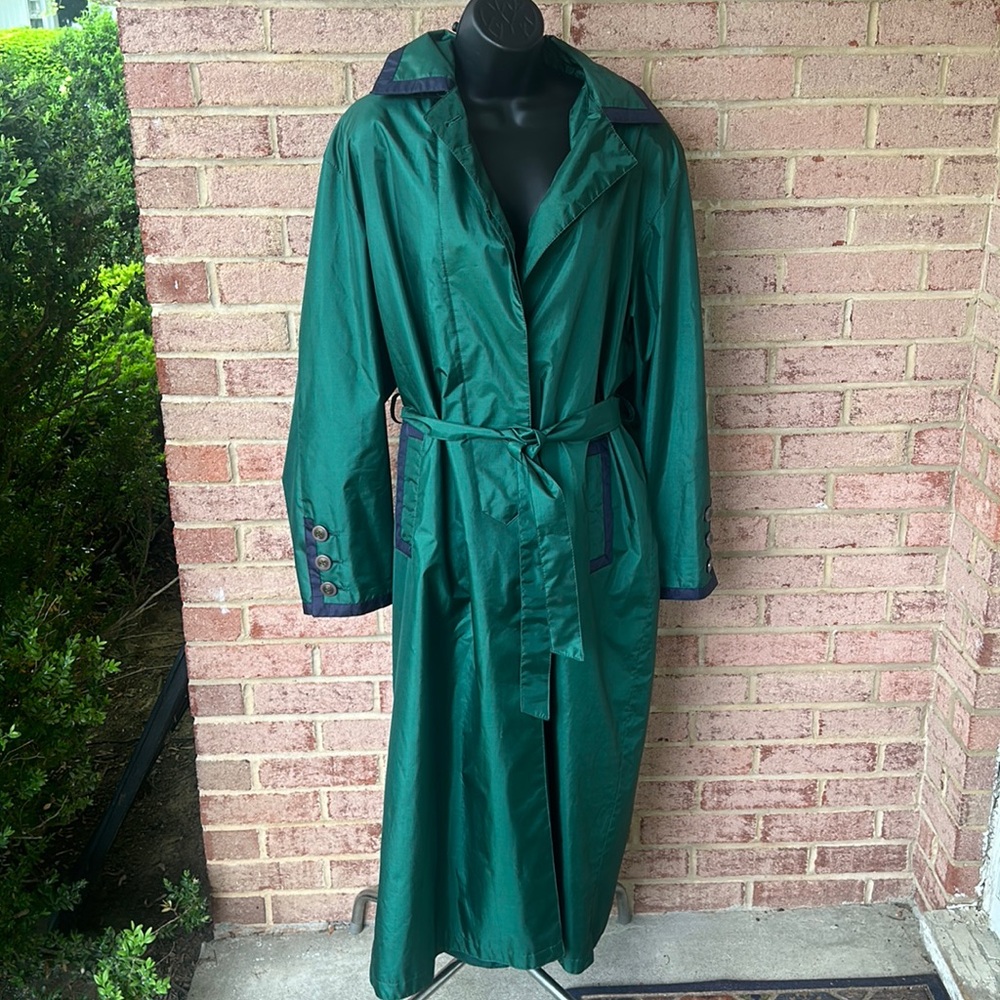 Vintage Totes Trench Rain Coat with Hood and Removable Liner